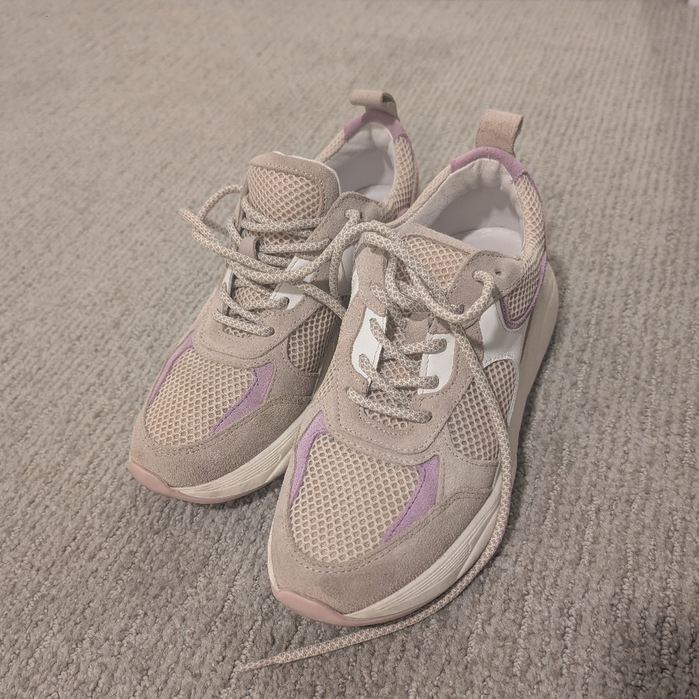 Women's Sneakers in Beige and Purple